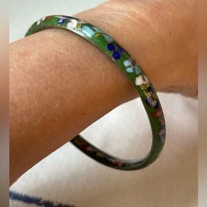 Cloisonné bracelet, floral, vintage, dainty